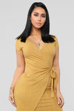 Eileen Wrap Dress - Mustard