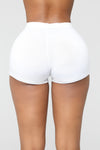Plain Jane Mini Shorts - White