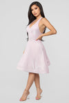 At First Glance Flare Mini Dress - Pink