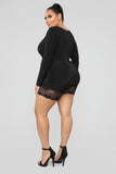 Peria Lace Romper - Black