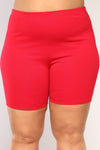 Classic Mini Biker Shorts - Red