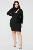 Only Here Tonight Cut Out Dress - Black