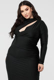 Only Here Tonight Cut Out Dress - Black