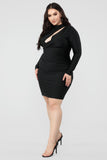 Only Here Tonight Cut Out Dress - Black