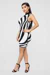 Wild Imagination Zebra Dress - Black/White