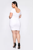 Justyn Body Sculpting Mini Dress - White