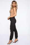 Belt It Out Cargo Joggers - Black