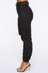 Belt It Out Cargo Joggers - Black