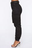 Belt It Out Cargo Joggers - Black