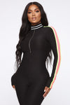 All Zipped Up Jumpsuit - Black/Neon
