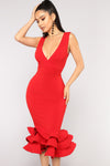 Dates With Babe Ruffle Dress - Red