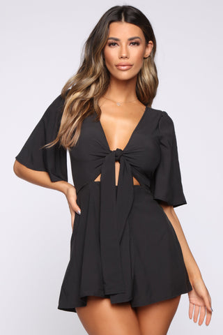 Down For Brunch Romper - Black