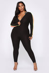 All Zipped Up Jumpsuit - Black/Neon