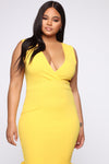 Dates With Babe Ruffle Dress - Yellow