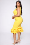 Dates With Babe Ruffle Dress - Yellow