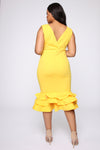 Dates With Babe Ruffle Dress - Yellow
