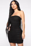 Lilian Ruched Dress Set - Black
