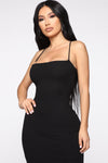 You Can Unravel Me Ribbed Maxi Dress - Black