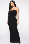 You Can Unravel Me Ribbed Maxi Dress - Black