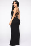 You Can Unravel Me Ribbed Maxi Dress - Black