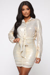 Your Favorite Girl Mini Dress - Gold