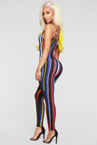 Stripe Season Jumpsuit - Black/Multi
