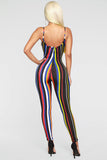 Stripe Season Jumpsuit - Black/Multi