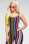 Stripe Season Jumpsuit - Black/Multi