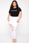 Tell Your Boy Bye Jeans - White