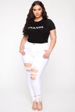 Tell Your Boy Bye Jeans - White