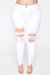 Tell Your Boy Bye Jeans - White