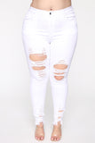 Tell Your Boy Bye Jeans - White