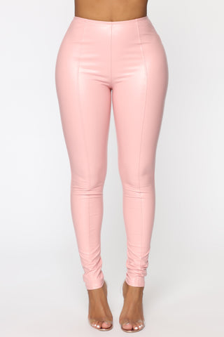 Stay Or Leave High Rise Leggings - Blush