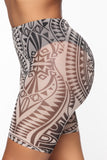 Amazon Eve Mesh Biker Shorts - Nude/Black
