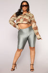Curves For Days Biker Shorts - Silver