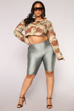 Curves For Days Biker Shorts - Silver