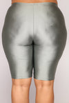 Curves For Days Biker Shorts - Silver