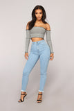 Work Harder Ankle Jeans - Medium Blue Wash