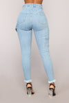 Work Harder Ankle Jeans - Medium Blue Wash