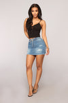 Presley Distressed Denim Skirt - Medium