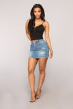 Presley Distressed Denim Skirt - Medium