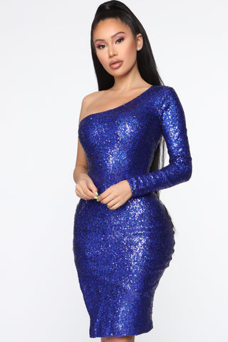 Fiona Sequin Dress - Royal