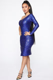 Fiona Sequin Dress - Royal
