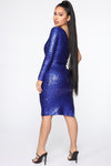 Fiona Sequin Dress - Royal