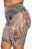 Amazon Eve Mesh Biker Shorts - Nude/Black