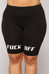 F Off Biker Shorts - Black