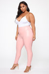Stay Or Leave High Rise Leggings - Blush