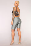 Curves For Days Biker Shorts - Silver