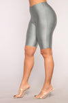 Curves For Days Biker Shorts - Silver