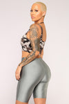 Curves For Days Biker Shorts - Silver